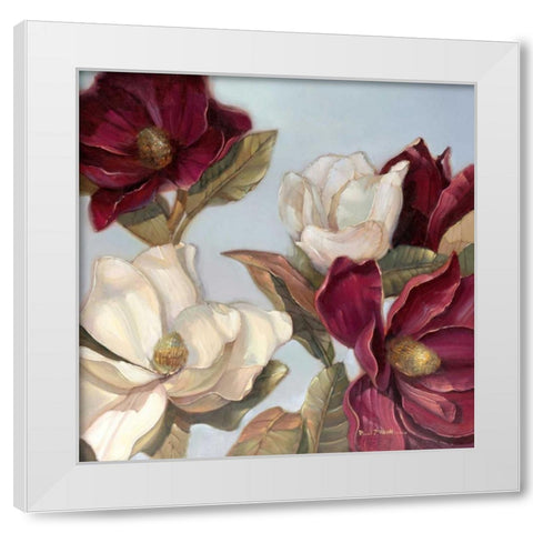Magnolia White Modern Wood Framed Art Print by Mathenia, Paul