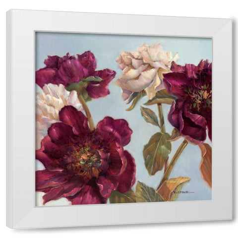 Peony White Modern Wood Framed Art Print by Mathenia, Paul