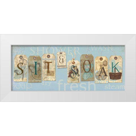 Sit and Soak White Modern Wood Framed Art Print by Robinson, Carol