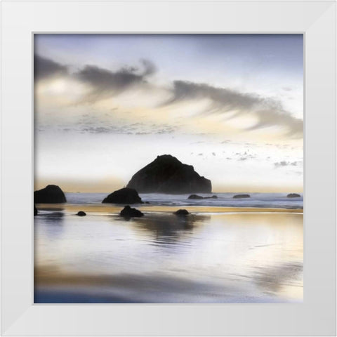 Twilight on the Coastline White Modern Wood Framed Art Print by Delimont, Danita