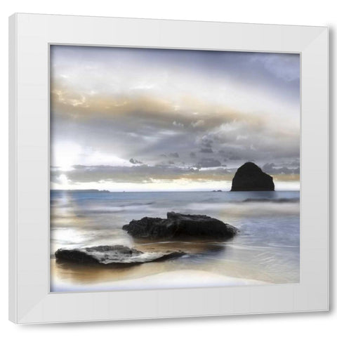 Sunset at Trebarwith Strand White Modern Wood Framed Art Print by Delimont, Danita