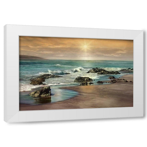 Near Dusk White Modern Wood Framed Art Print by Calascibetta, Mike