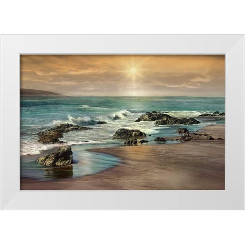 Near Dusk White Modern Wood Framed Art Print by Calascibetta, Mike