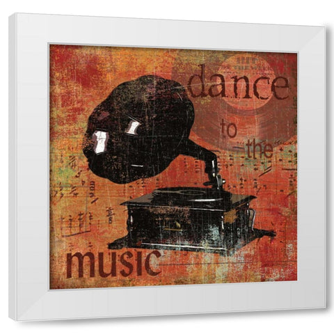 Dance to the Music White Modern Wood Framed Art Print by Robinson, Carol