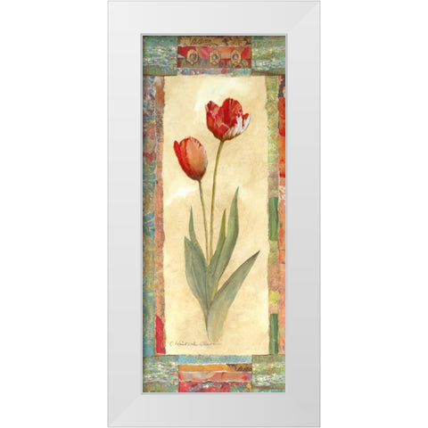 Tulip Montage White Modern Wood Framed Art Print by Olson, Charlene