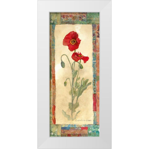 Poppy Montage White Modern Wood Framed Art Print by Olson, Charlene