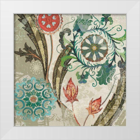 Royal Tapestry I White Modern Wood Framed Art Print by Robinson, Carol