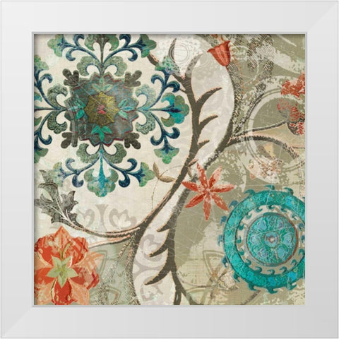 Royal Tapestry II White Modern Wood Framed Art Print by Robinson, Carol