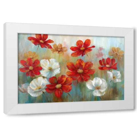 Suns Embrace White Modern Wood Framed Art Print by Nan