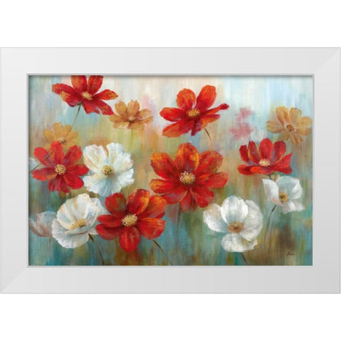 Suns Embrace White Modern Wood Framed Art Print by Nan