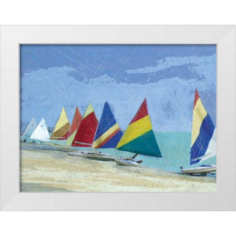 Sailboats White Modern Wood Framed Art Print by Robinson, Carol