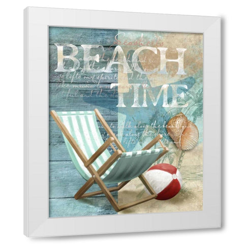 Beach Time White Modern Wood Framed Art Print by Knutsen, Conrad