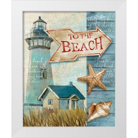 To The Beach White Modern Wood Framed Art Print by Knutsen, Conrad