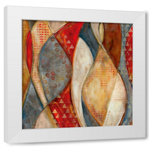 Woven In Time White Modern Wood Framed Art Print by Robinson, Carol