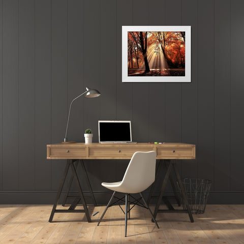 Dressed To White Modern Wood Framed Art Print by Van de Goor, Lars