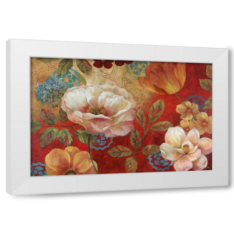 Lotus Blossoms White Modern Wood Framed Art Print by Nan