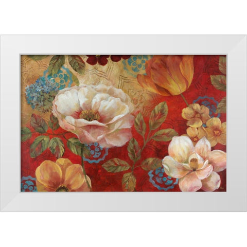 Lotus Blossoms White Modern Wood Framed Art Print by Nan