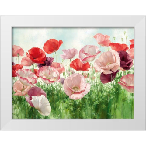 Poppies Pleasure White Modern Wood Framed Art Print by Levashov, Igor