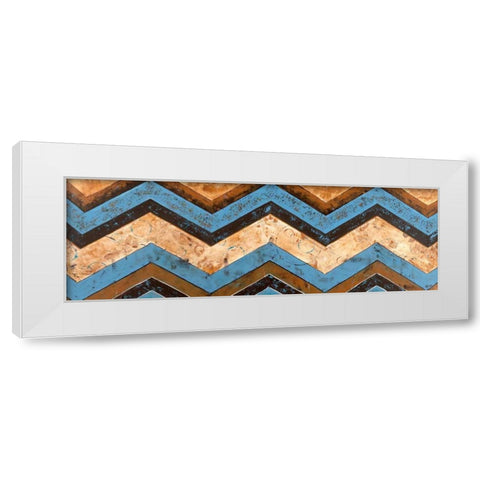 Chevron White Modern Wood Framed Art Print by Craven, Katrina