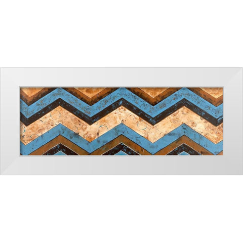 Chevron White Modern Wood Framed Art Print by Craven, Katrina