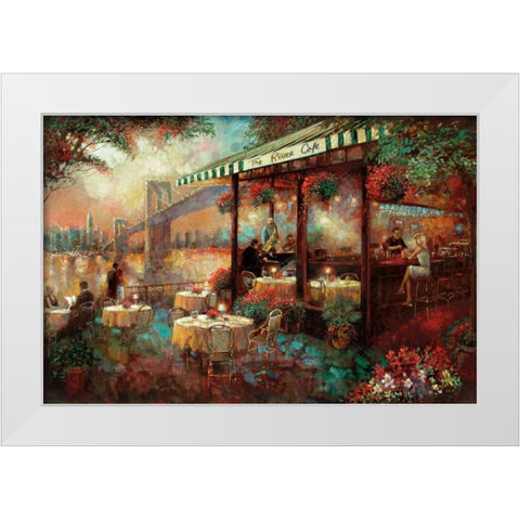 The River Cafe White Modern Wood Framed Art Print by Manning, Ruane