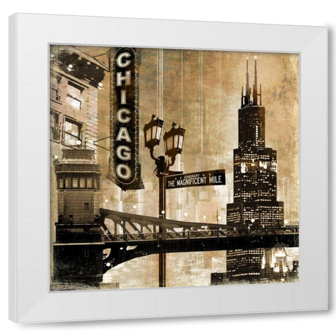 Chicago White Modern Wood Framed Art Print by Donovan, Kelly