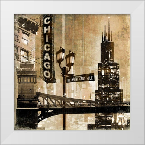 Chicago White Modern Wood Framed Art Print by Donovan, Kelly
