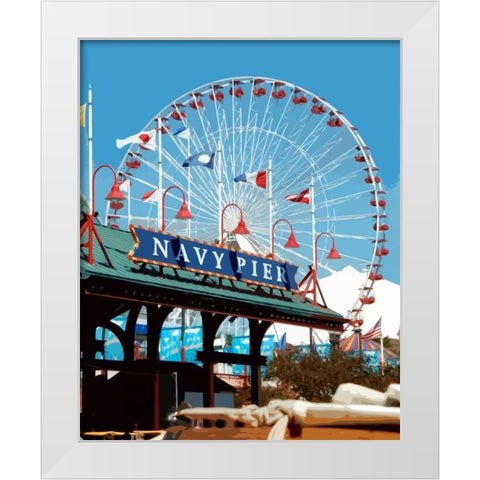 Navy Pier White Modern Wood Framed Art Print by Donovan, Kelly