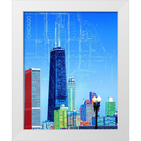 Hancock Tower White Modern Wood Framed Art Print by Donovan, Kelly