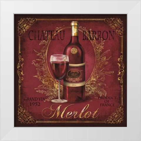 Chateau Barron White Modern Wood Framed Art Print by Knutsen, Conrad