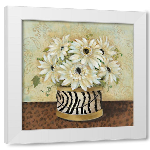 Exotic Touch I White Modern Wood Framed Art Print by Tava Studios