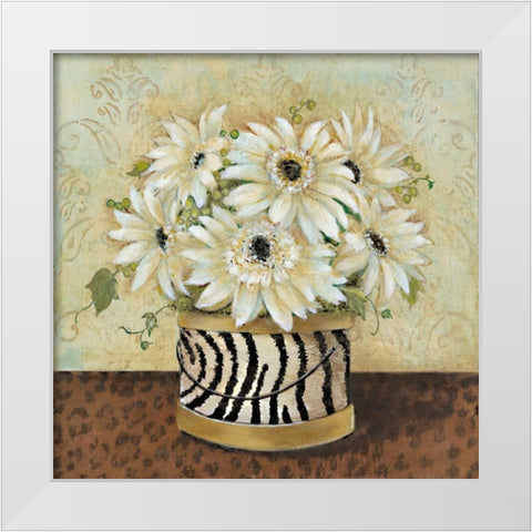 Exotic Touch I White Modern Wood Framed Art Print by Tava Studios