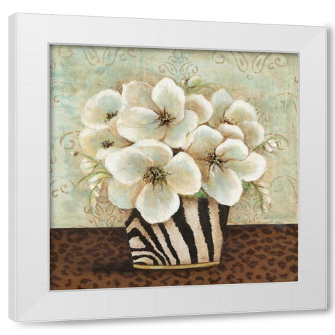 Exotic Touch II White Modern Wood Framed Art Print by Tava Studios