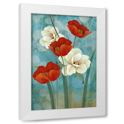 Touch of Red White Modern Wood Framed Art Print by Tava Studios