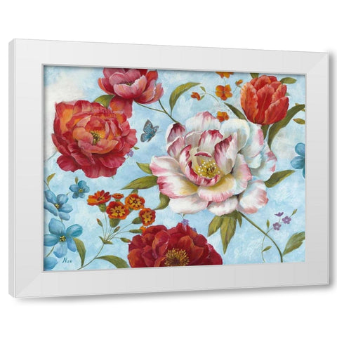 Country Blooms White Modern Wood Framed Art Print by Nan