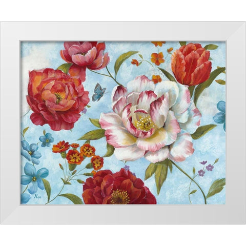 Country Blooms White Modern Wood Framed Art Print by Nan