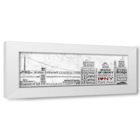New York City White Modern Wood Framed Art Print by Craven, Katrina