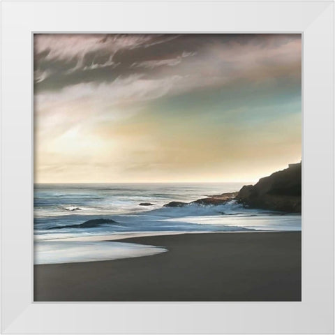 Tranquil Waters White Modern Wood Framed Art Print by Calascibetta, Mike
