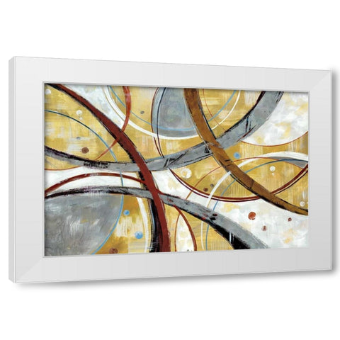 Swishes White Modern Wood Framed Art Print by Nan