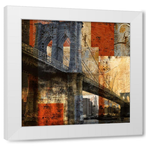 Brooklyn Bridge White Modern Wood Framed Art Print by Craven, Katrina