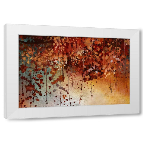 Cascading Leaves White Modern Wood Framed Art Print by Knutsen, Conrad
