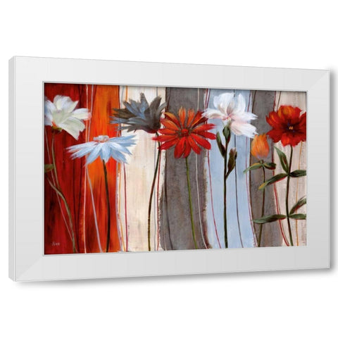 Spring Debut White Modern Wood Framed Art Print by Nan