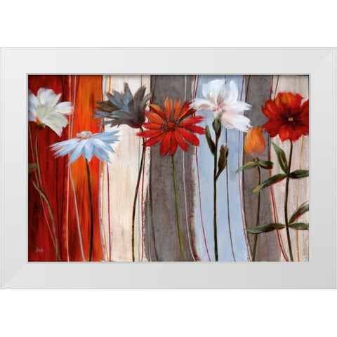 Spring Debut White Modern Wood Framed Art Print by Nan