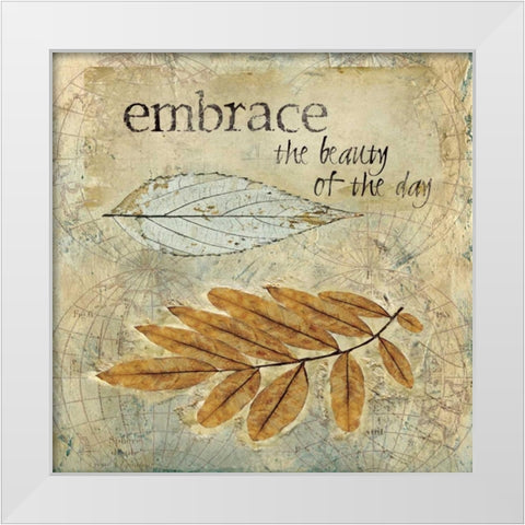 Embrace White Modern Wood Framed Art Print by Robinson, Carol