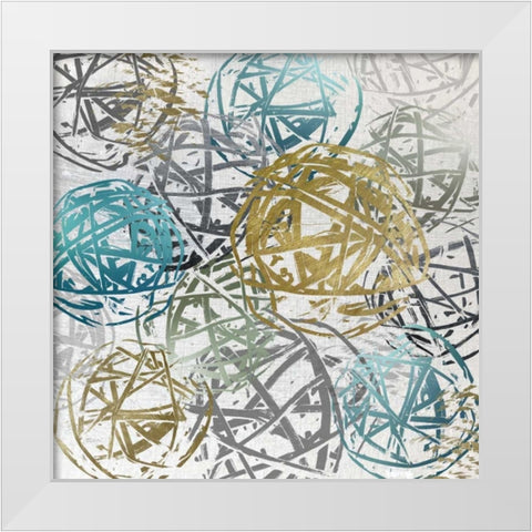 Crazy Circles White Modern Wood Framed Art Print by Craven, Katrina