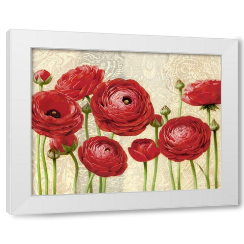 Red Serenity and Lace I White Modern Wood Framed Art Print by Levashov, Igor