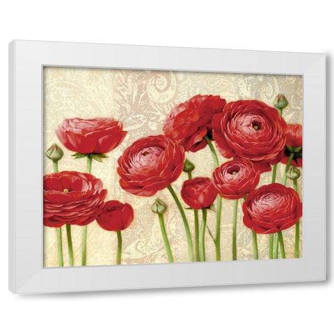 Red Serenity and Lace II White Modern Wood Framed Art Print by Levashov, Igor
