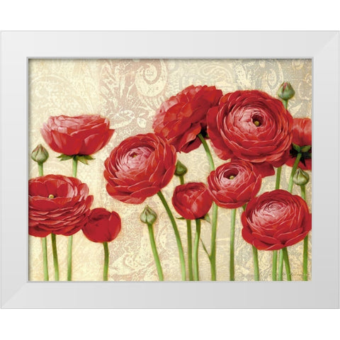 Red Serenity and Lace II White Modern Wood Framed Art Print by Levashov, Igor