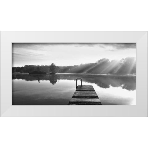 Lake Revisited White Modern Wood Framed Art Print by Weisz, Irene