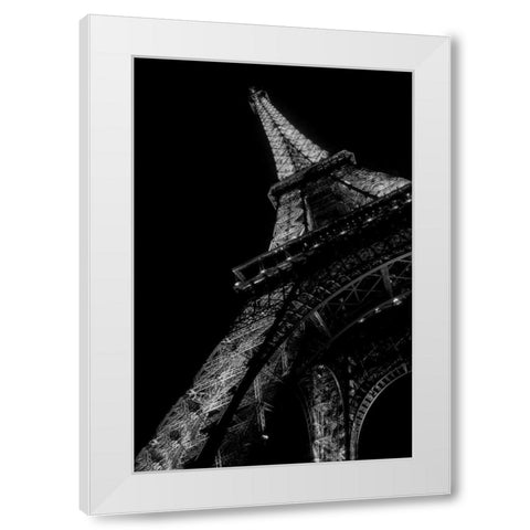 Eiffel Tower White Modern Wood Framed Art Print by Garbeck, George